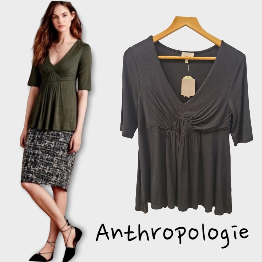 Anthropologie Deletta pleated empire waist top